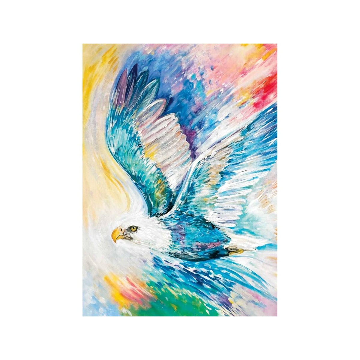 Aigle Aux Mille Couleurs par Carla Joseph, estampe d'art autochtone, Premières Nations, Autochtones d'Amérique, Cris, Métis, art encadré