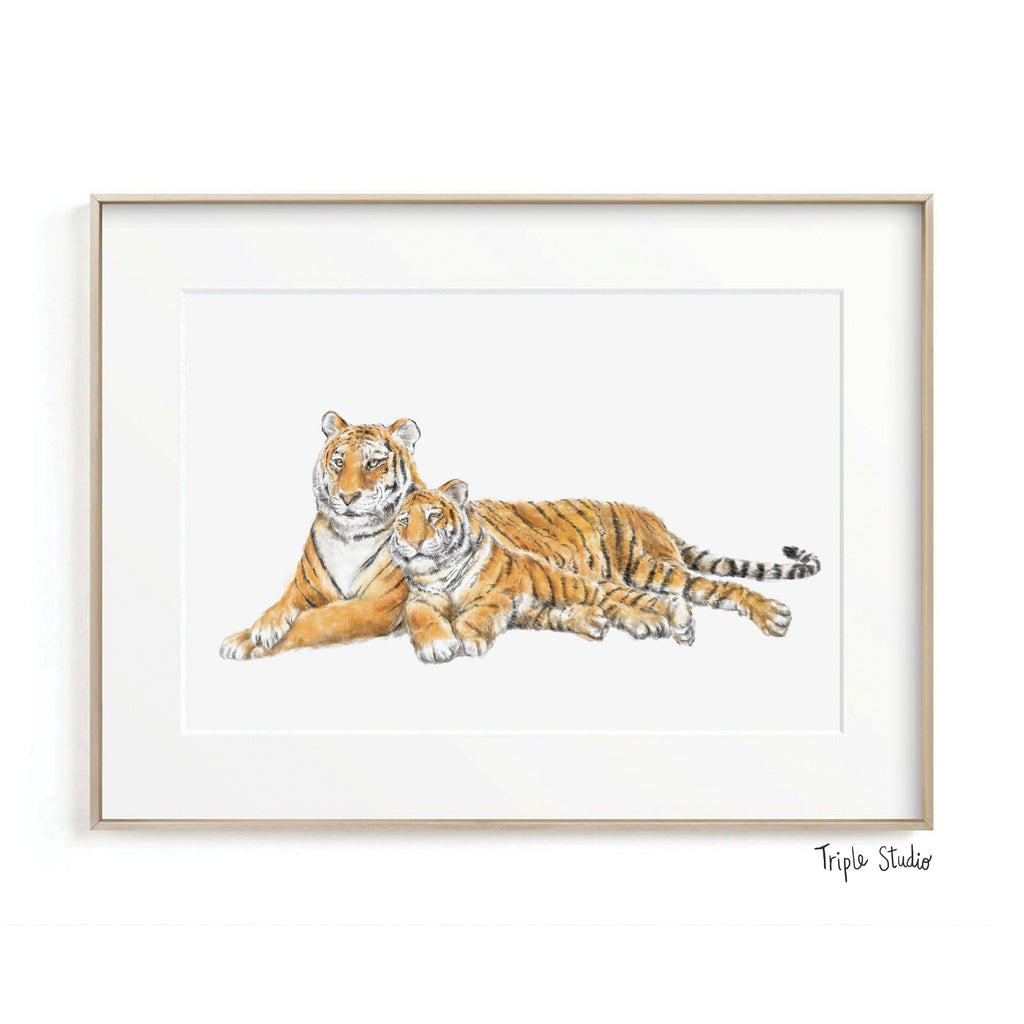 Illustration « Maman tigre et bébé »