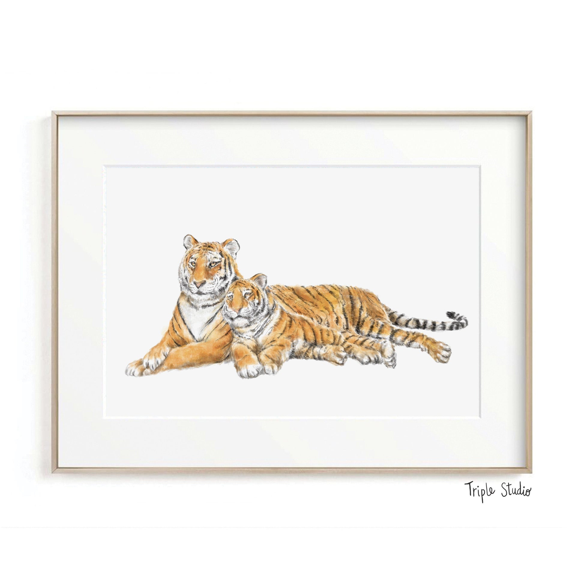 Illustration « Maman tigre et bébé »
