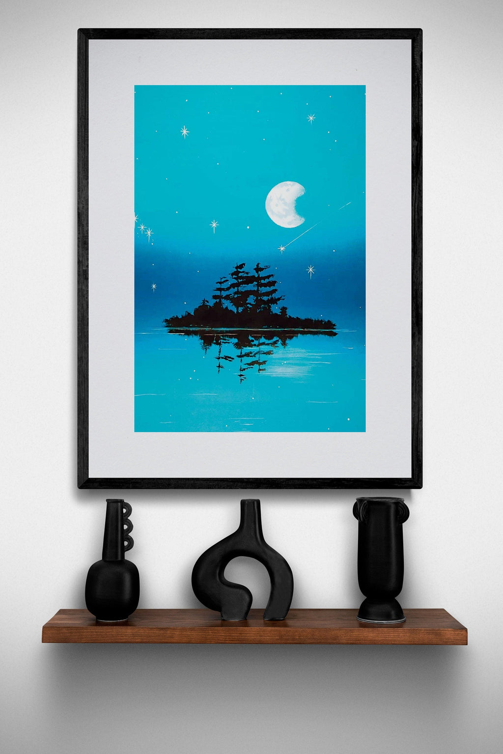 Little Christian Island par William Monague, impression d'art autochtone, Premières Nations, Ojibwé, décor autochtone amérindien, œuvre encadrée