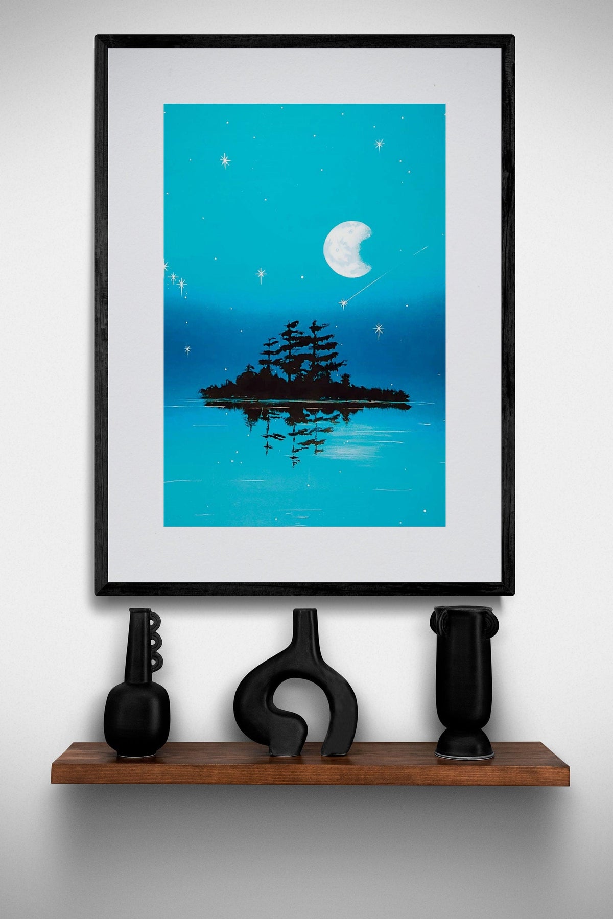 Little Christian Island par William Monague, impression d'art autochtone, Premières Nations, Ojibwé, décor autochtone amérindien, œuvre encadrée