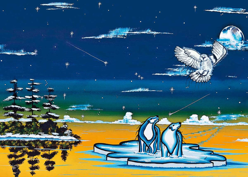 Esprits du Nord par William Monague, gravure d'art autochtone, Premières Nations, Ojibway, décor amérindien, art encadré