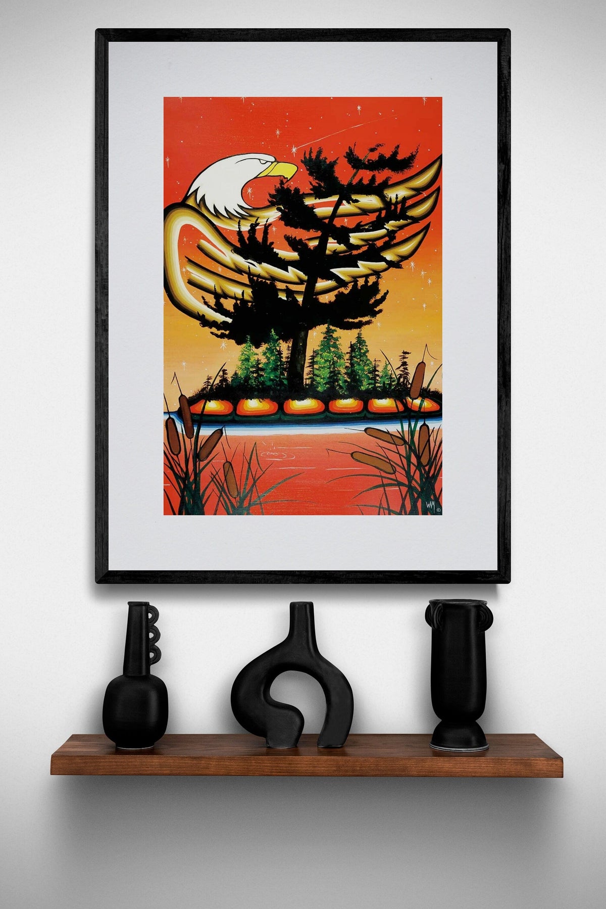 Turtle Island par William Monague, gravure d'art autochtone, Premières Nations, Ojibway, décor amérindien, art encadré