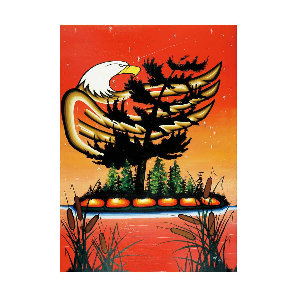 Turtle Island par William Monague, gravure d'art autochtone, Premières Nations, Ojibway, décor amérindien, art encadré