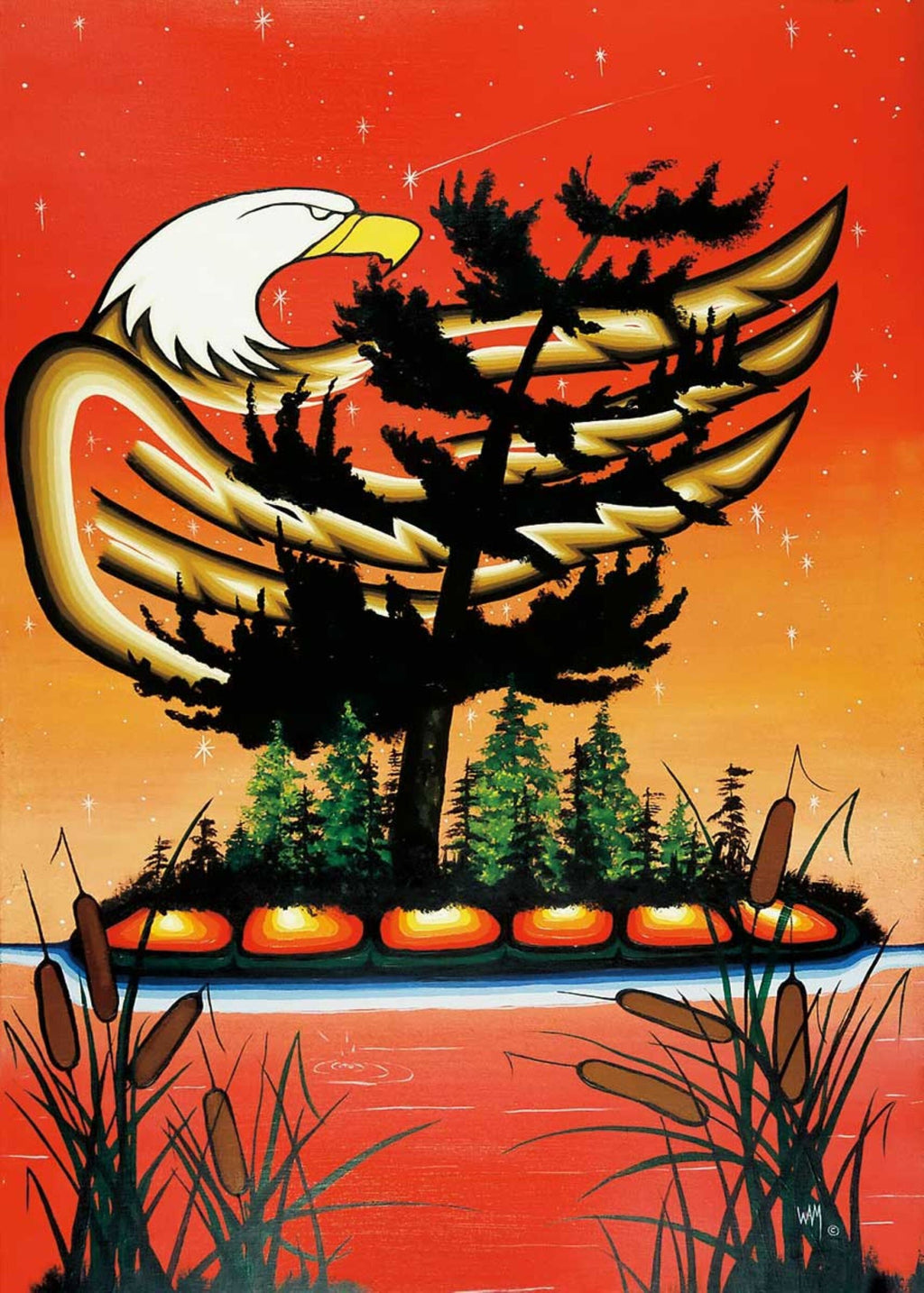 Turtle Island par William Monague, gravure d'art autochtone, Premières Nations, Ojibway, décor amérindien, art encadré