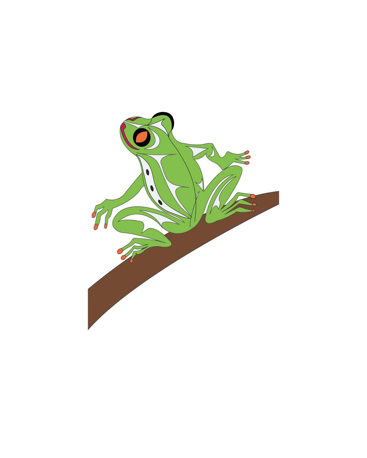 Wukus chanteurs par Doug LaFortune, estampe d'art autochtone, Premières Nations, décor amérindien, estampe animalière de grenouille