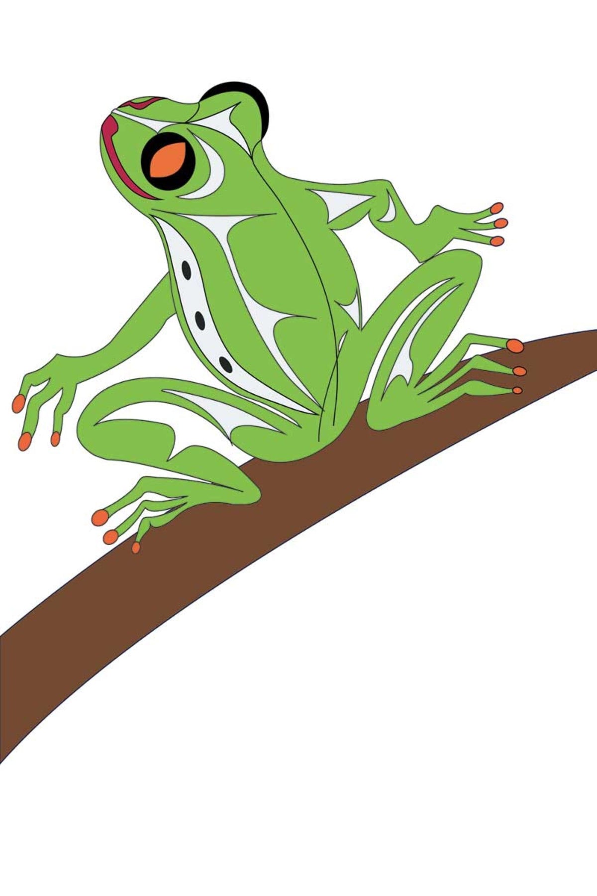 Wukus chanteurs par Doug LaFortune, estampe d'art autochtone, Premières Nations, décor amérindien, estampe animalière de grenouille