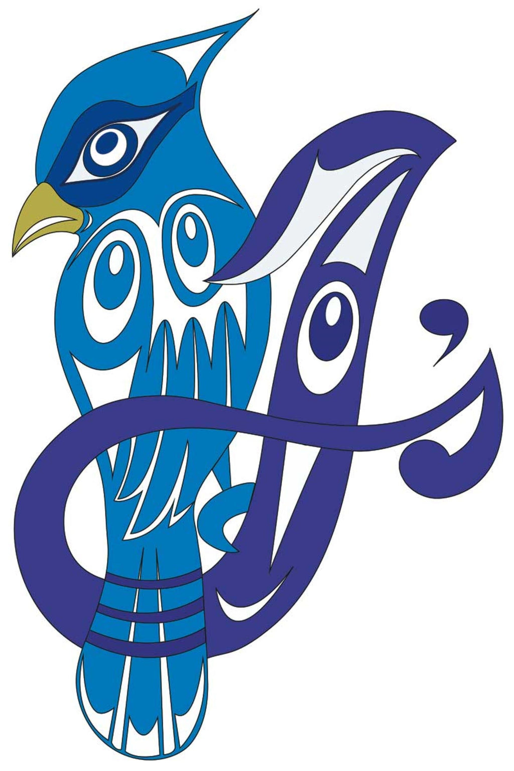 Lady Jay par Doug LaFortune, impression d'art autochtone, Premières Nations, décor autochtone amérindien, impression de geai bleu animalier