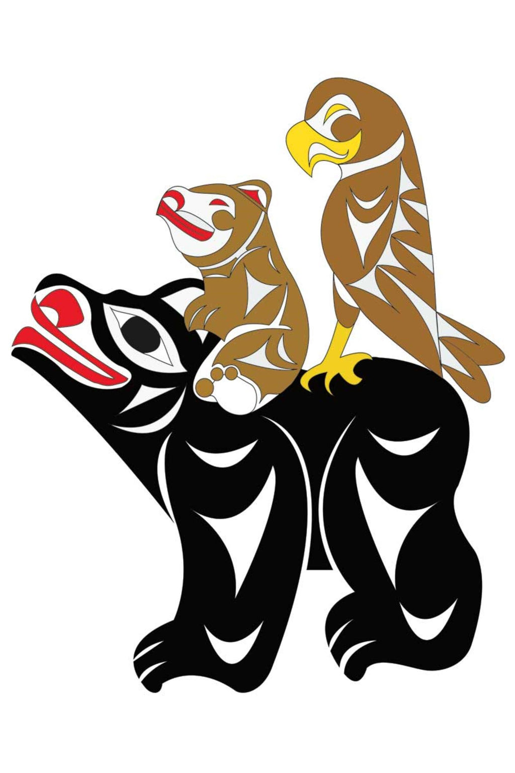 Hitching a Ride par Doug LaFortune, impression d'art autochtone, Premières Nations, décor autochtone amérindien, impression animalière