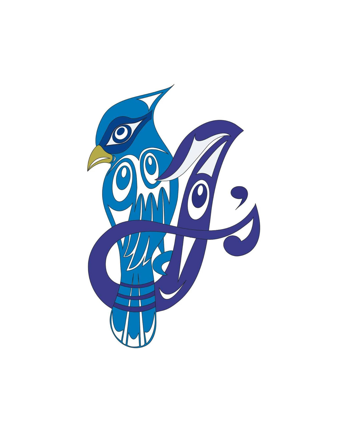Lady Jay par Doug LaFortune, impression d'art autochtone, Premières Nations, décor autochtone amérindien, impression de geai bleu animalier