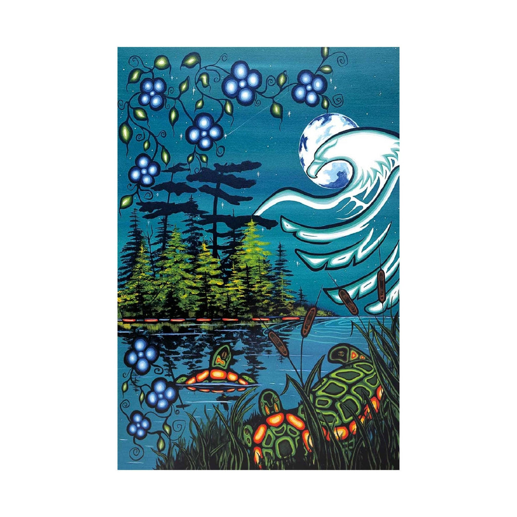 Tranquillité par William Monague, impression d'art autochtone, Premières Nations, Ojibwé, décor amérindien, œuvre encadrée