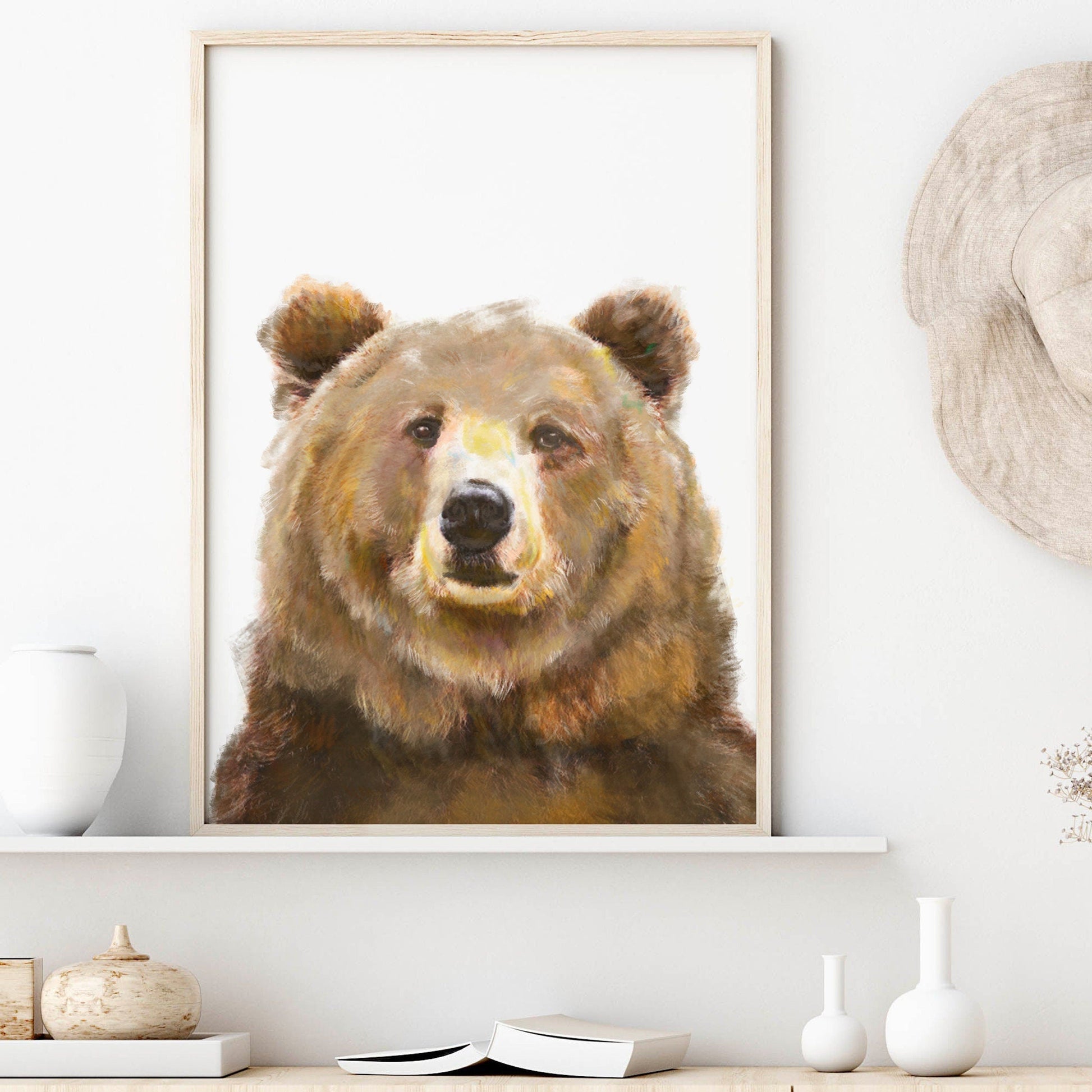 Estampe d'art d'ours grizzly