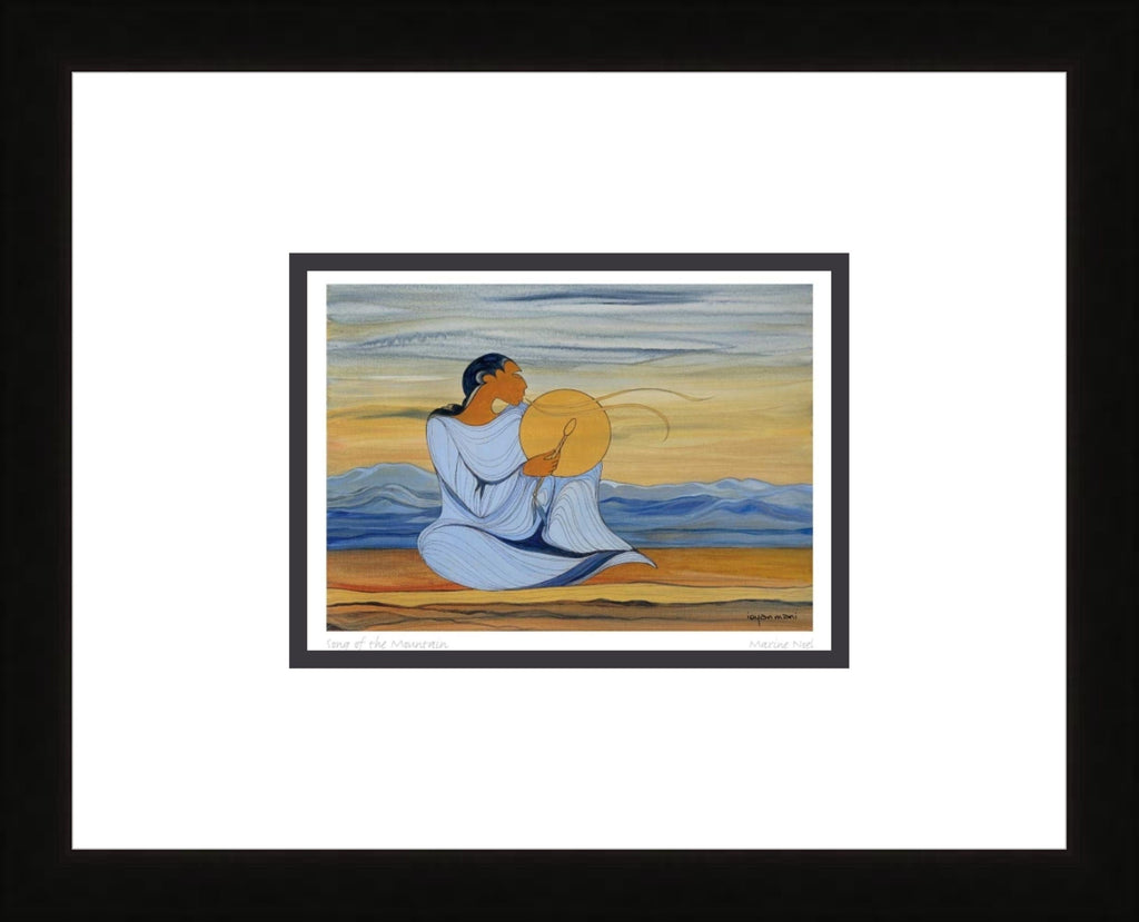 Chant de la montagne par Maxine Noel, carte d'art autochtone, Premières Nations, Amérindiens, carte d'art encadrée