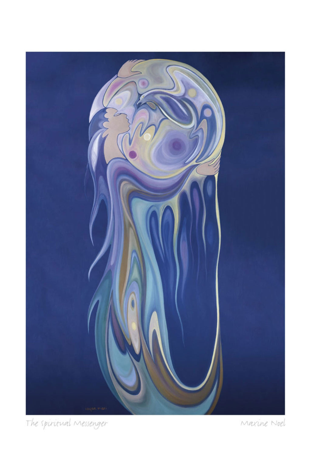 Le messager spirituel par Maxine Noel, carte d'art autochtone, Premières Nations, Amérindiens, œuvre encadrée