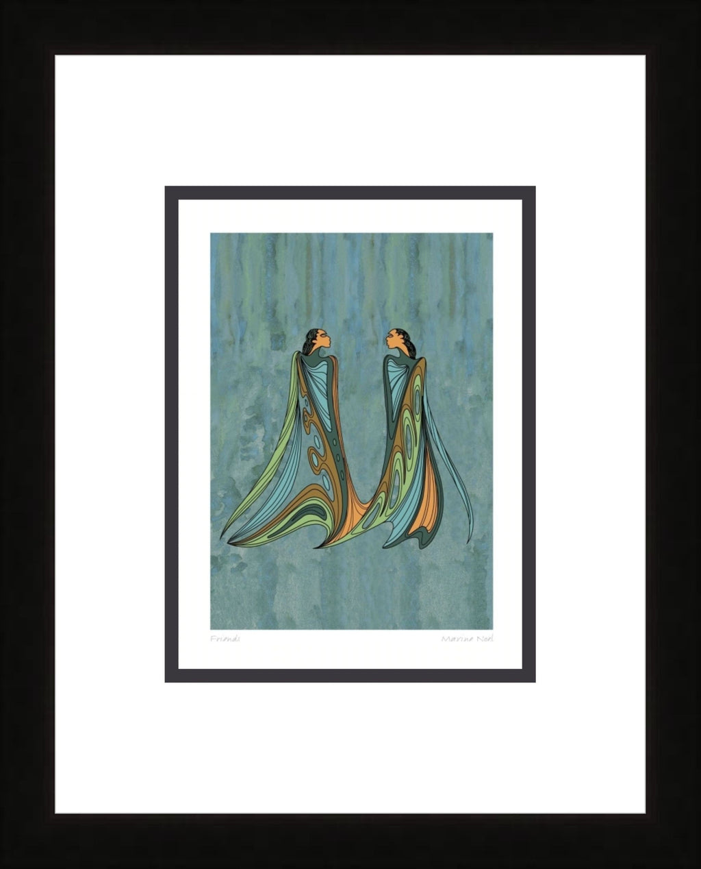 Amis par Maxine Noel, carte d'art autochtone, Premières Nations, Amérindiens, carte d'art encadrée