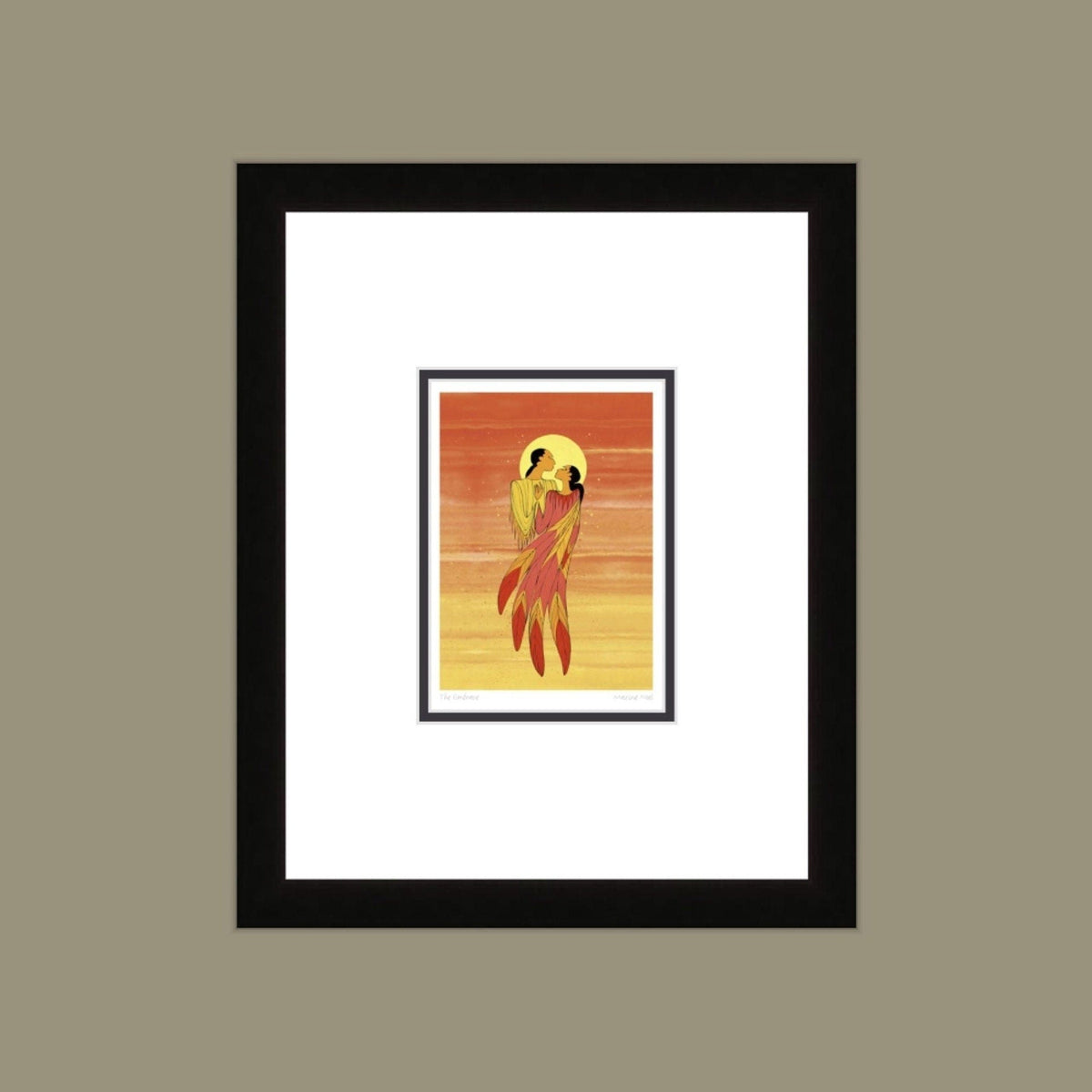 L'étreinte par Maxine Noel, carte d'art autochtone, Premières Nations, Amérindiens, carte d'art encadrée