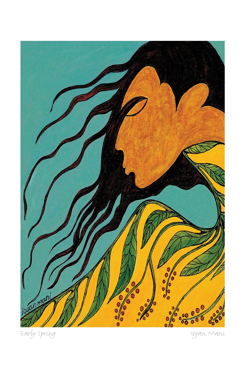 Early Spring by Maxine Noel, Indigenous Art Card, First Nations, Native Americans, Framed Art Card