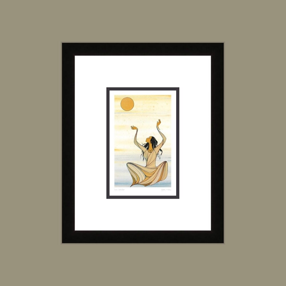 Capteur de soleil par Maxine Noel, impression d'art autochtone, Premières Nations, Amérindiens, carte d'art encadrée