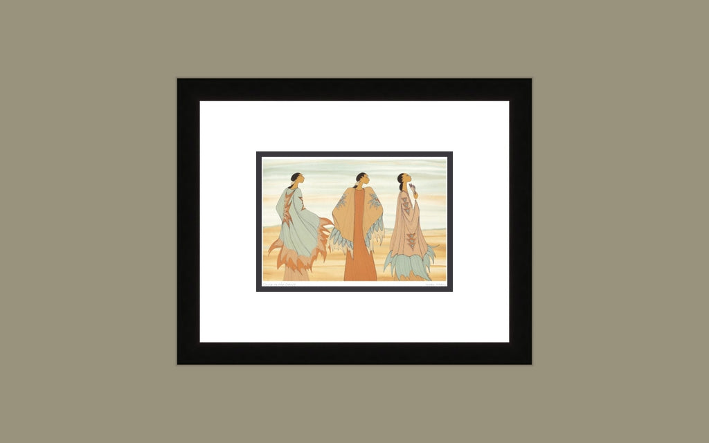 En route vers la danse par Maxine Noel, reproduction d'art autochtone, Premières Nations, Amérindiens, œuvre encadrée