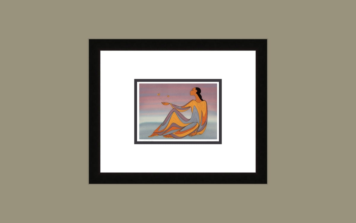 Courtship Flight by Maxine Noel, Indigenous Art Print, First Nations, Native Americans, Framed Art Card