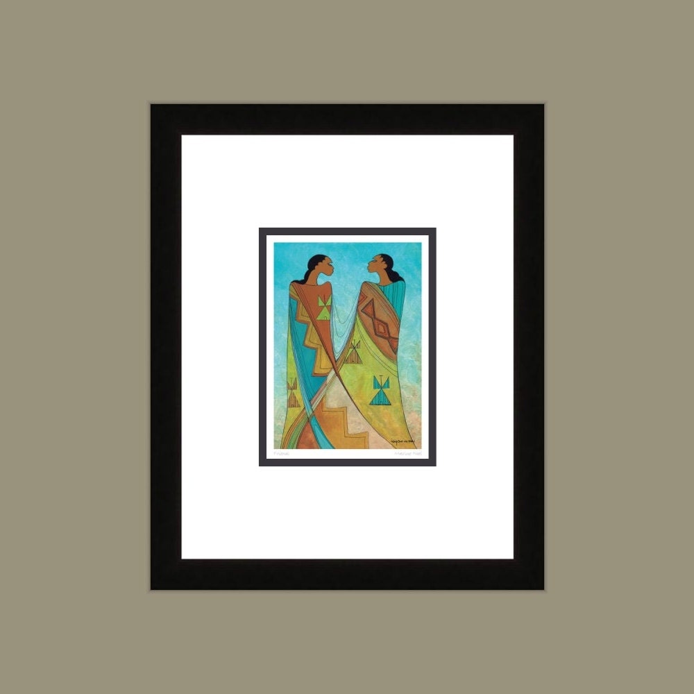 Friends par Maxine Noel, impression d'art autochtone, Premières Nations, Autochtones, carte d'art encadrée