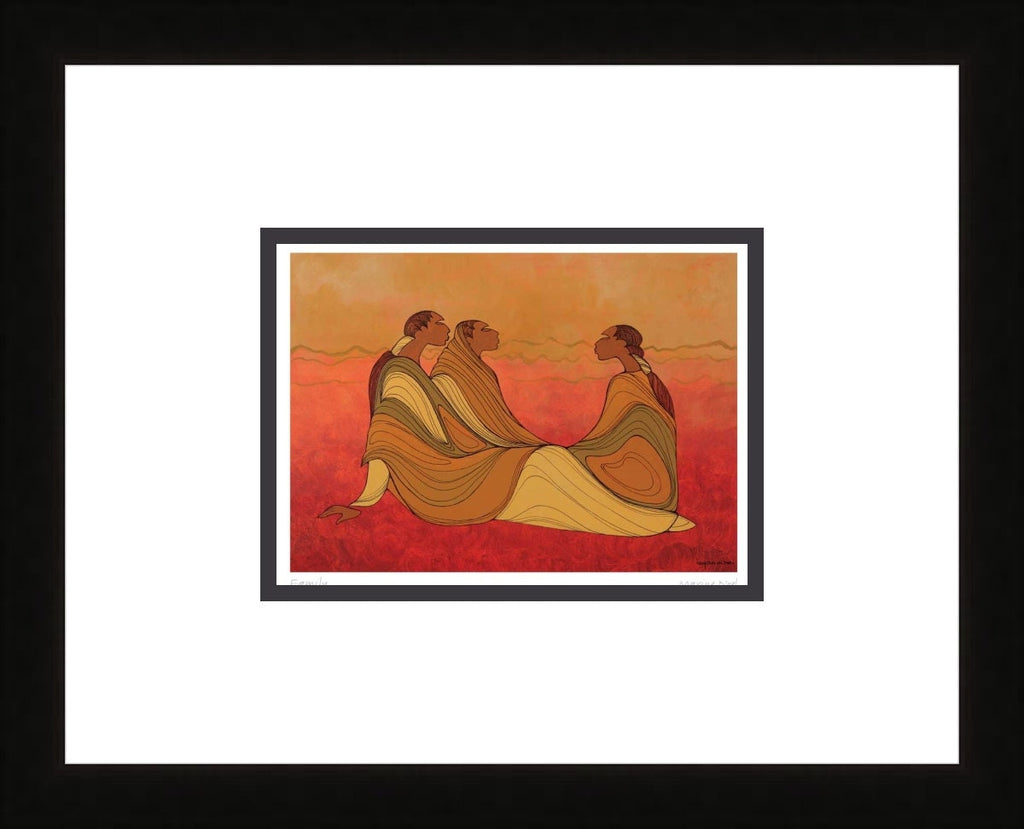 Famille par Maxine Noel, impression d'art autochtone, Premières Nations, Amérindiens, carte d'art encadrée