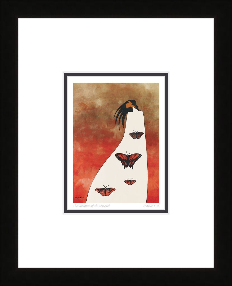 The Guardian of the Monarch by Maxine Noel, Indigenous Art Print, First Nations, Native Americans, Framed Art