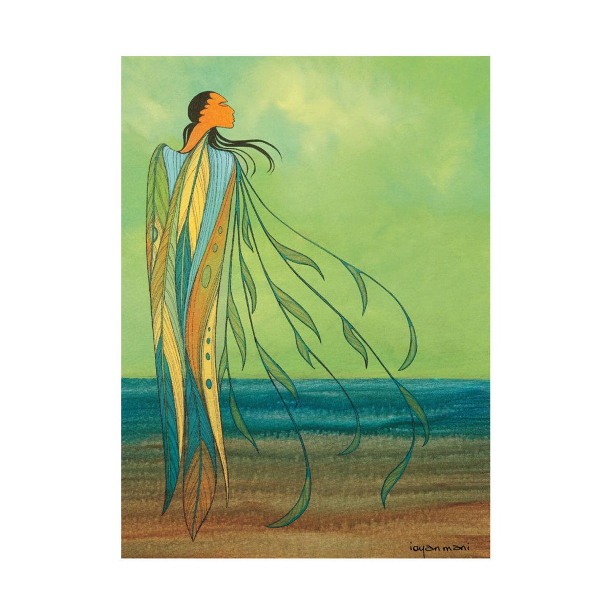Summer Winds par Maxine Noel, gravure d'art autochtone, Premières Nations, Autochtones, carte d'art encadrée