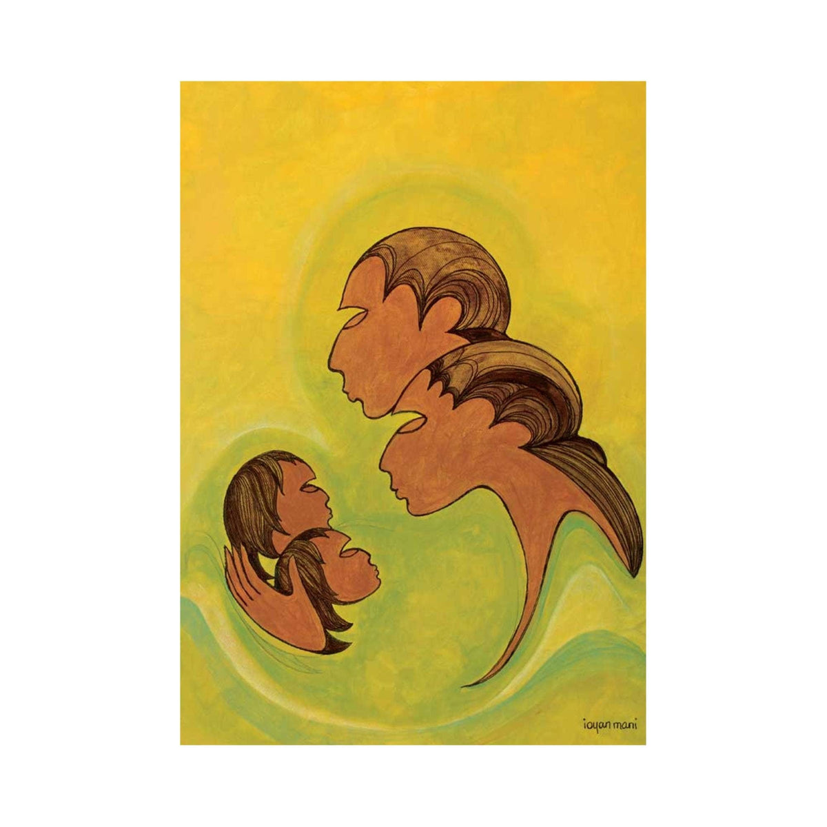 Amour par Maxine Noel, carte d'art autochtone, Premières Nations, Amérindiens, œuvre encadrée