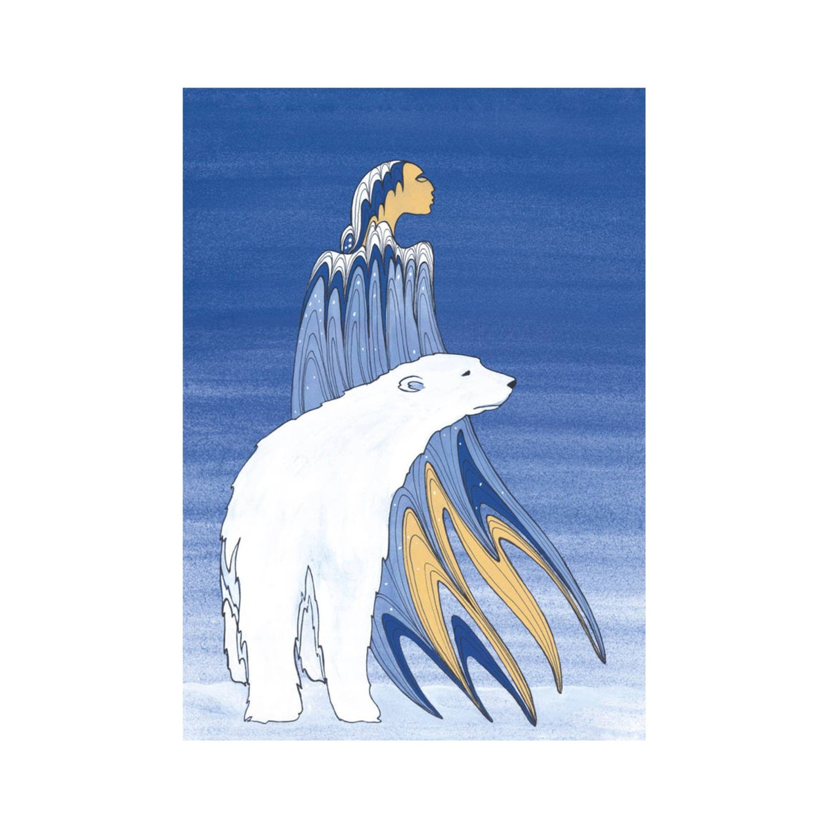 Mère Hiver par Maxine Noel, carte d'art autochtone, Premières Nations, Amérindiens, carte d'art encadrée