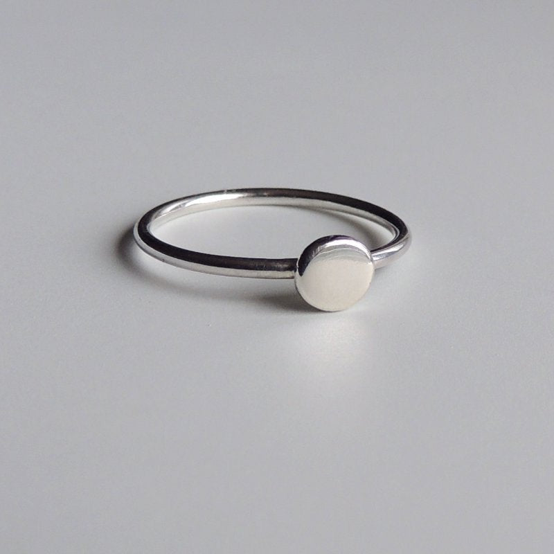 Sterling Silver Dot Ring Silver Stacking Ring Simple Ring