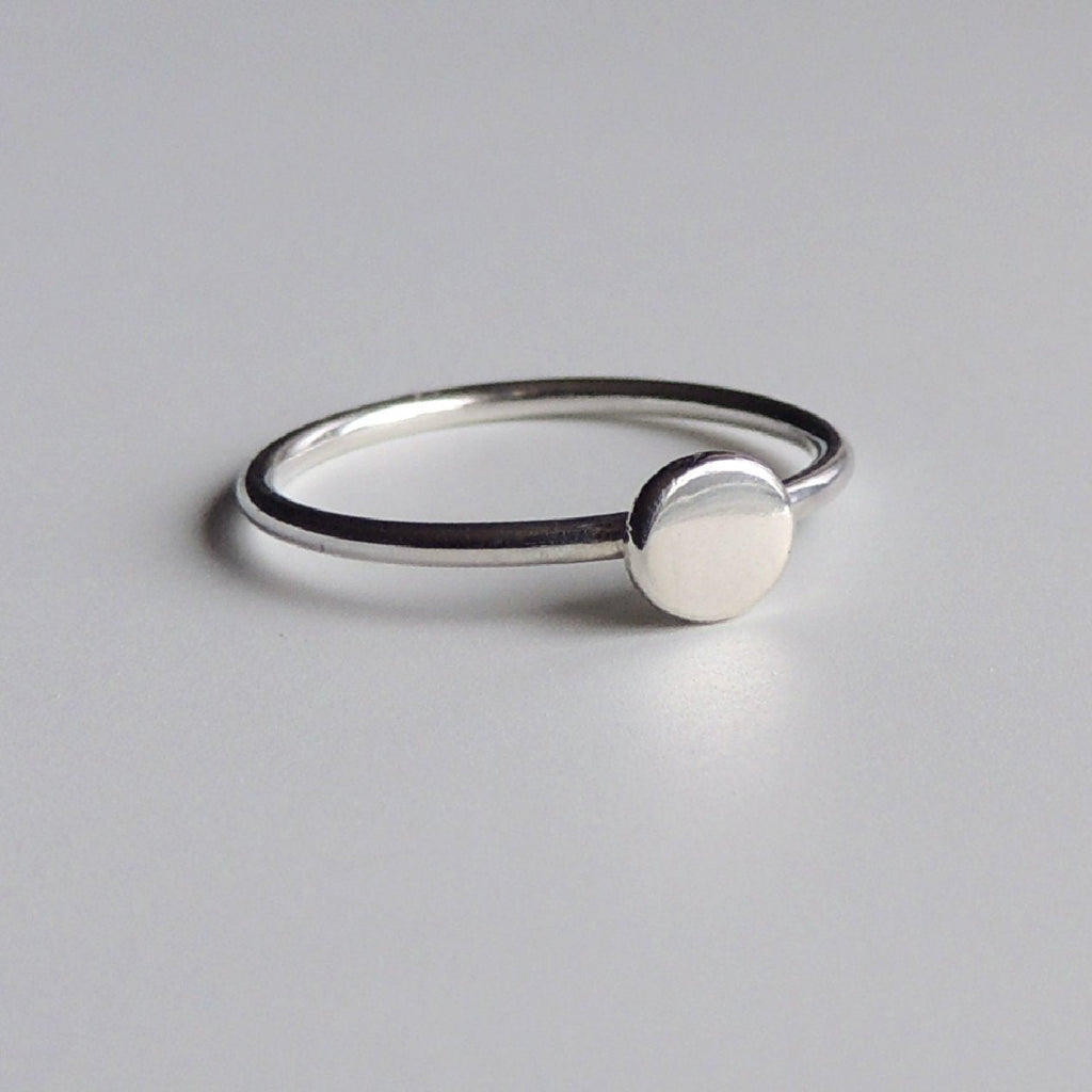 Sterling Silver Dot Ring Silver Stacking Ring Simple Ring