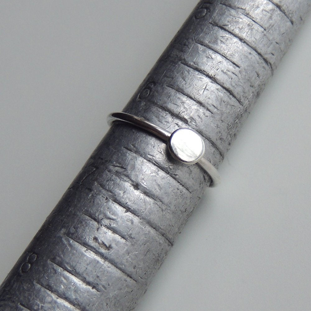 Bague à pois en argent sterling, bague empilable en argent, bague simple