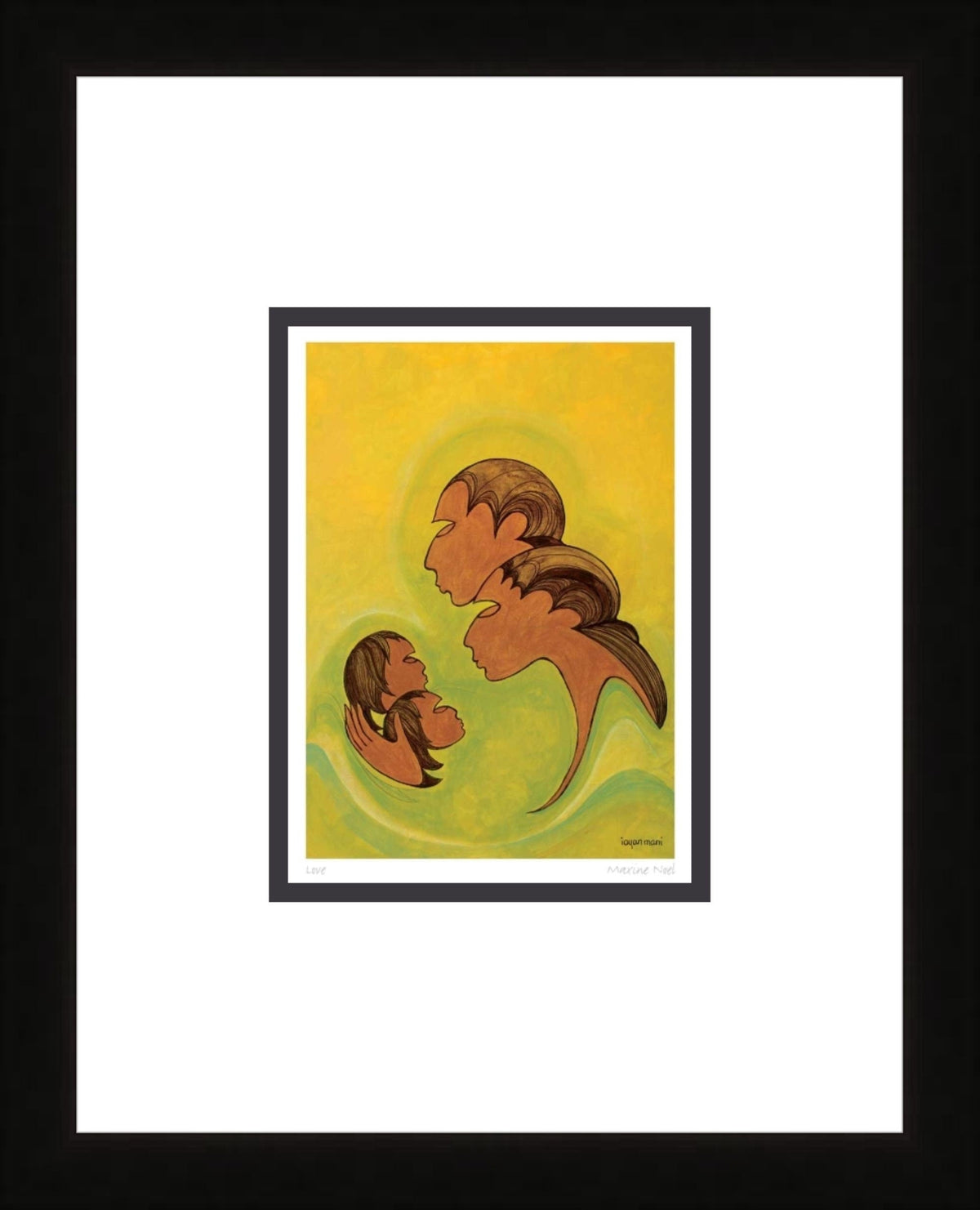 Amour par Maxine Noel, carte d'art autochtone, Premières Nations, Amérindiens, œuvre encadrée