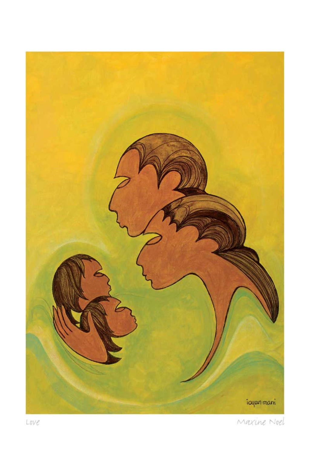 Amour par Maxine Noel, carte d'art autochtone, Premières Nations, Amérindiens, œuvre encadrée