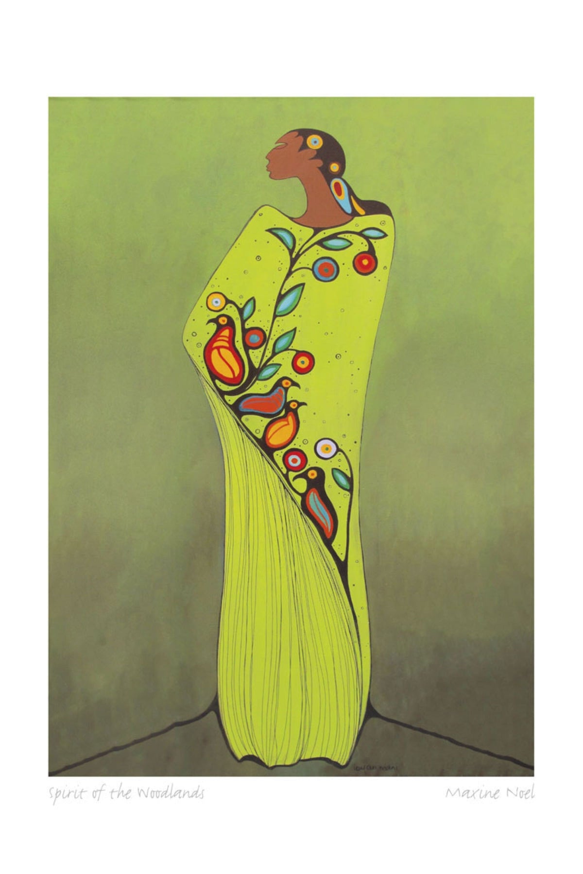 Spirit of the Woodlands par Maxine Noel, carte d'art autochtone, Premières Nations, Amérindiens, art encadré