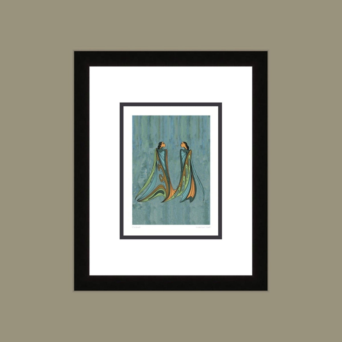 Amis par Maxine Noel, carte d'art autochtone, Premières Nations, Amérindiens, carte d'art encadrée