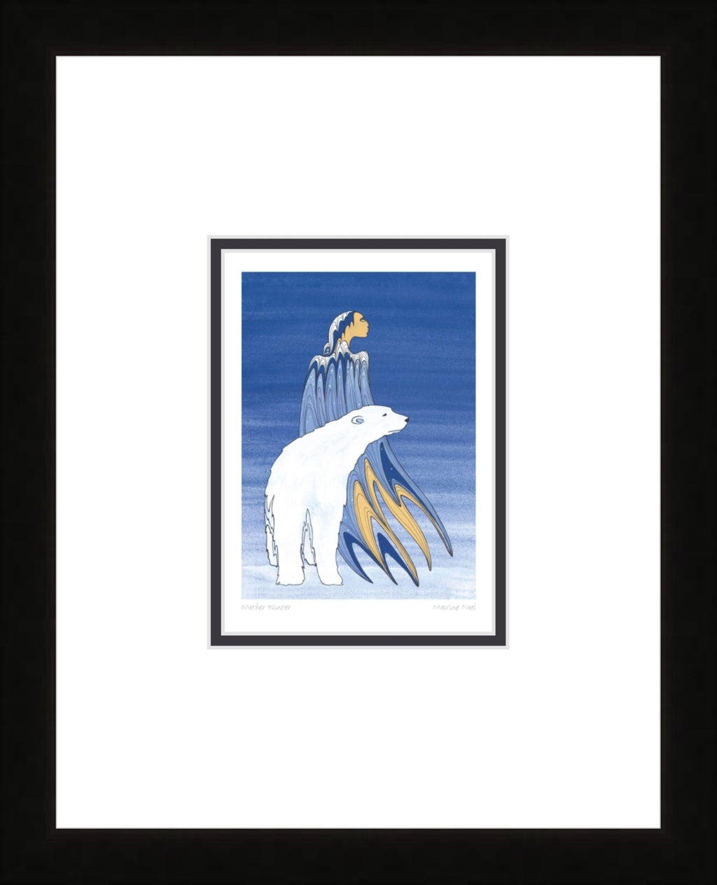 Mère Hiver par Maxine Noel, carte d'art autochtone, Premières Nations, Amérindiens, carte d'art encadrée