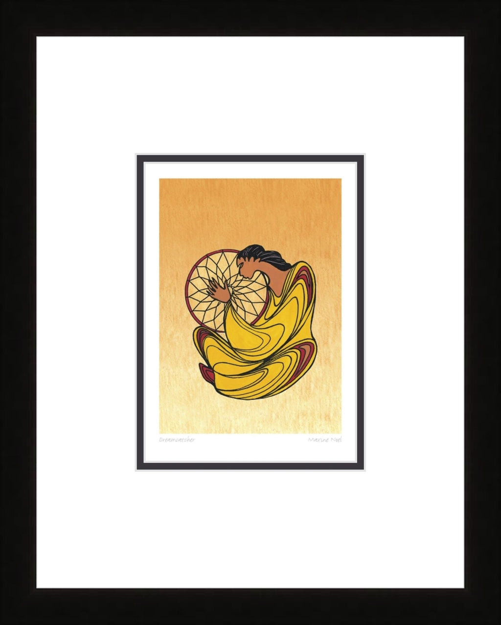 Capteur de rêves par Maxine Noel, carte d'art autochtone, Premières Nations, Amérindiens, œuvre encadrée