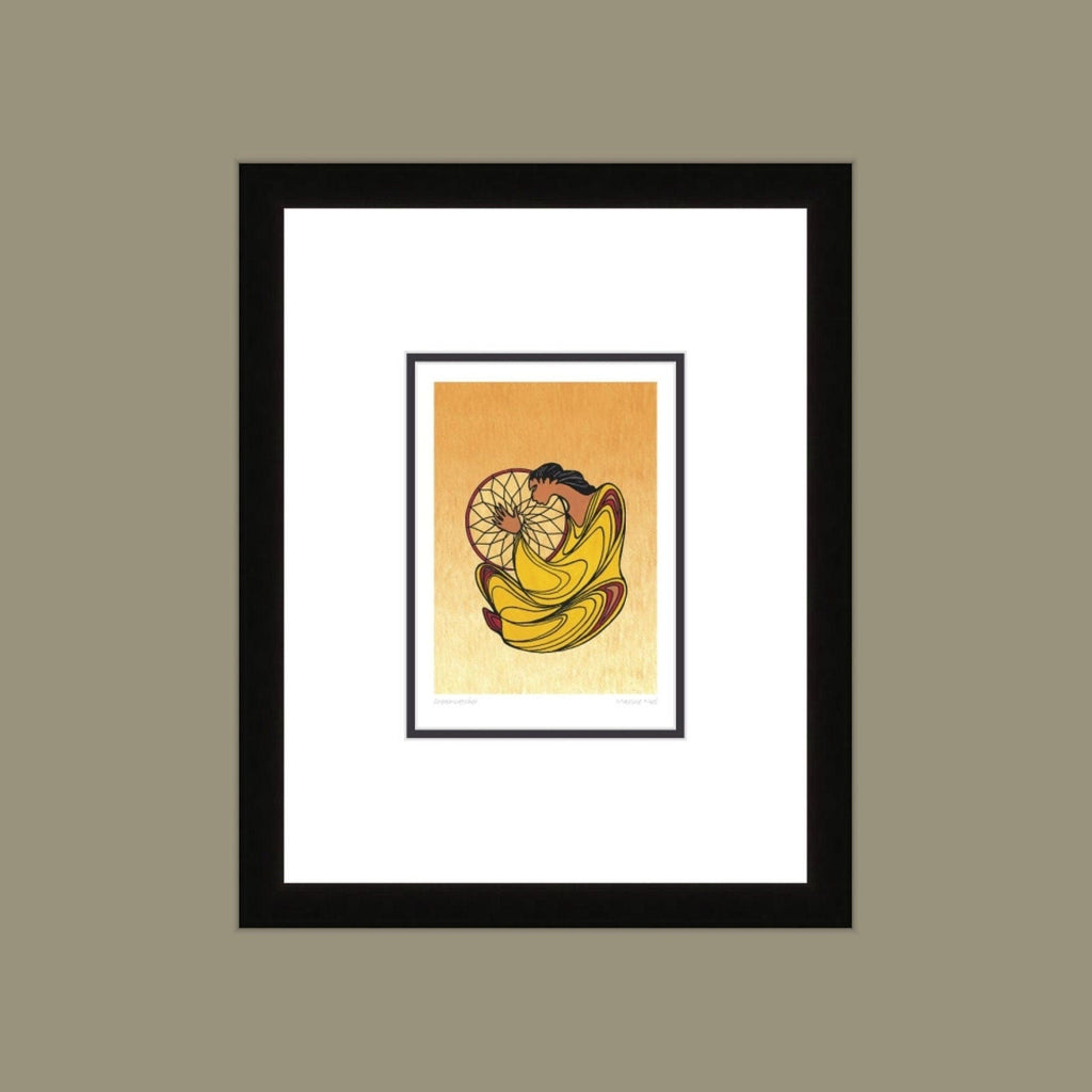 Capteur de rêves par Maxine Noel, carte d'art autochtone, Premières Nations, Amérindiens, œuvre encadrée