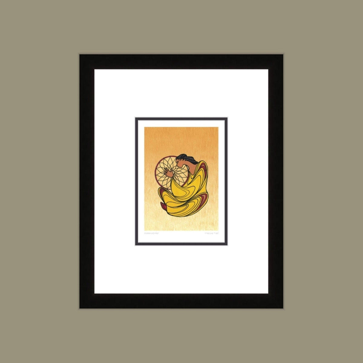 Capteur de rêves par Maxine Noel, carte d'art autochtone, Premières Nations, Amérindiens, œuvre encadrée