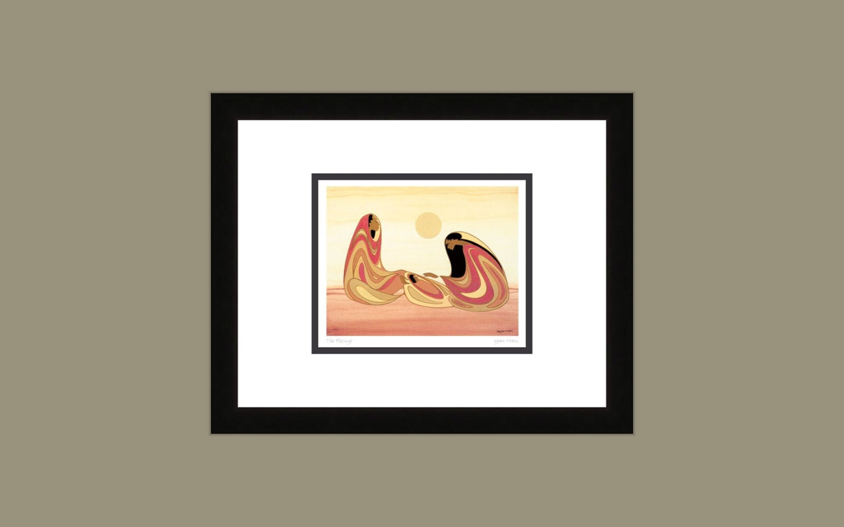 The Blessing by Maxine Noel,  Indigenous Art Print, First Nations, Native Americans, Framed Art Card