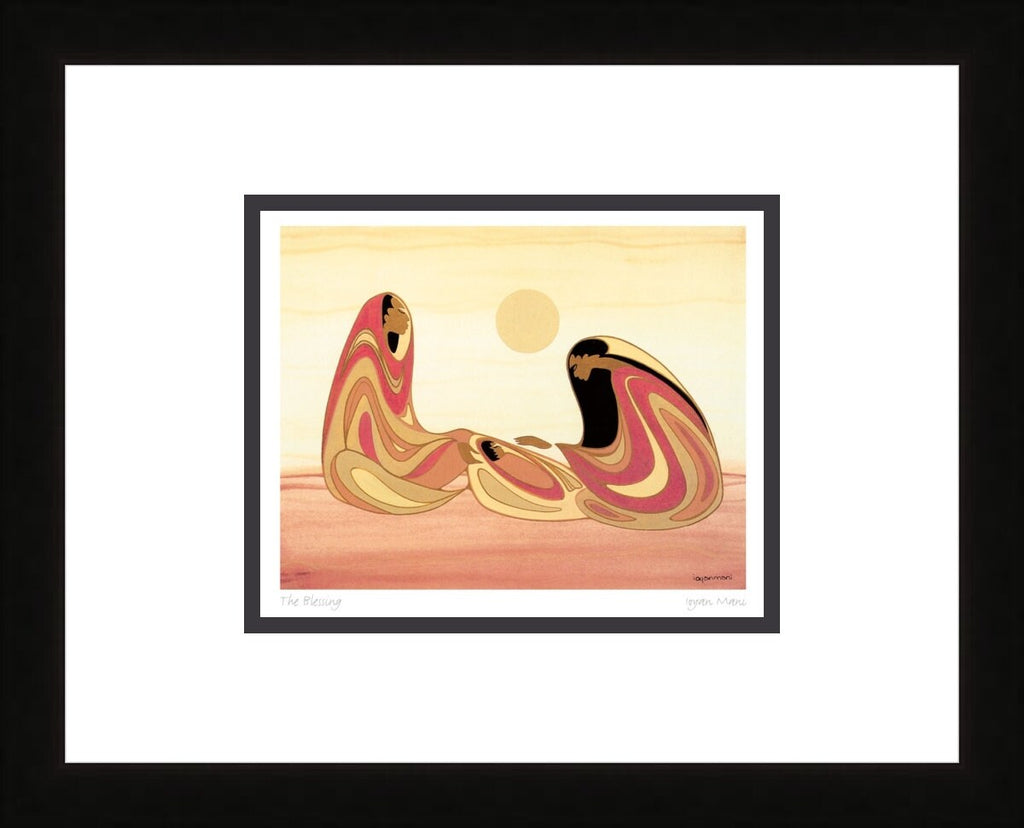 The Blessing by Maxine Noel,  Indigenous Art Print, First Nations, Native Americans, Framed Art Card