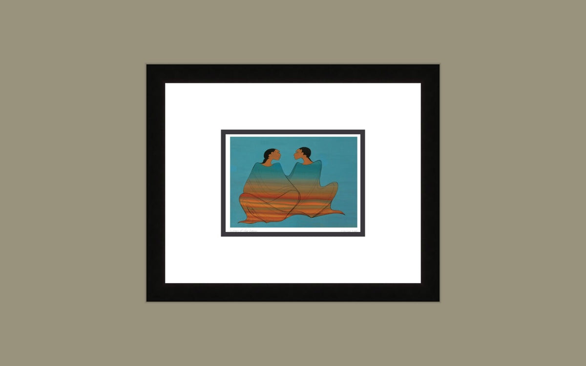 Sisters of the Dawn by Maxine Noel, Indigenous Art Print, First Nations, Native Americans, Framed Art Card