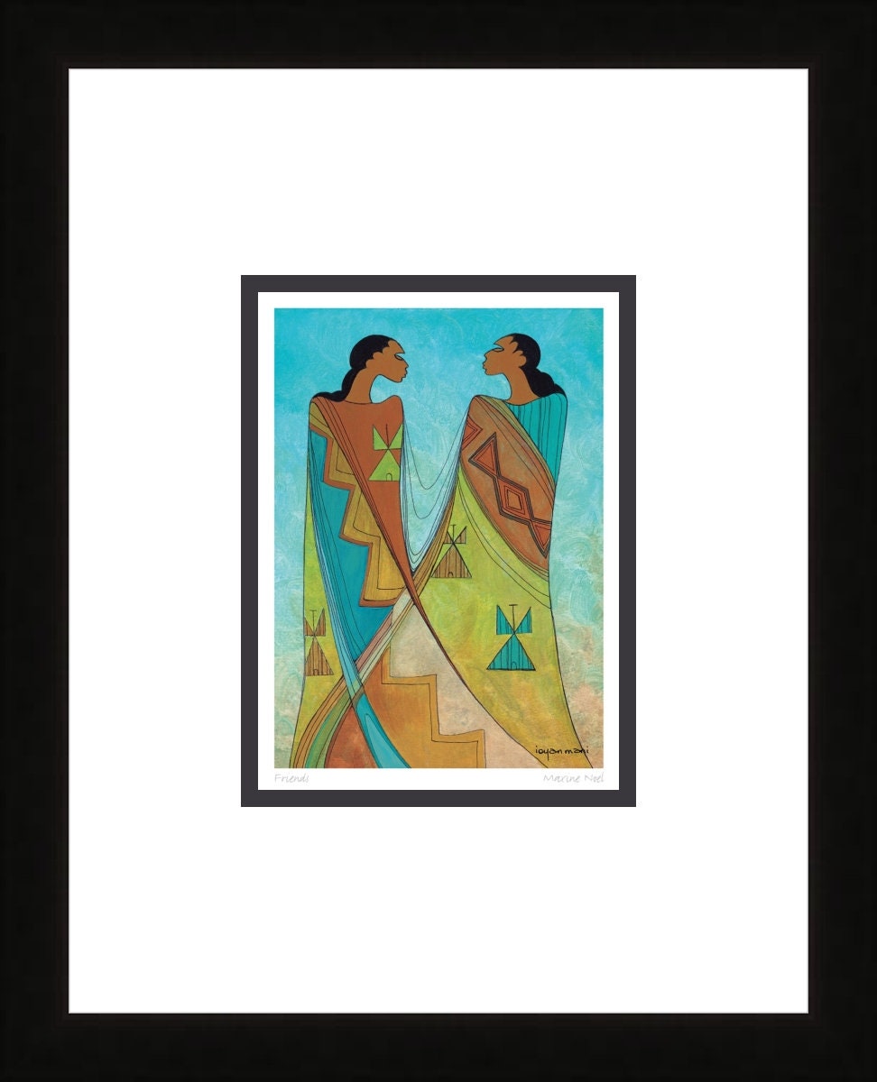Friends par Maxine Noel, impression d'art autochtone, Premières Nations, Autochtones, carte d'art encadrée
