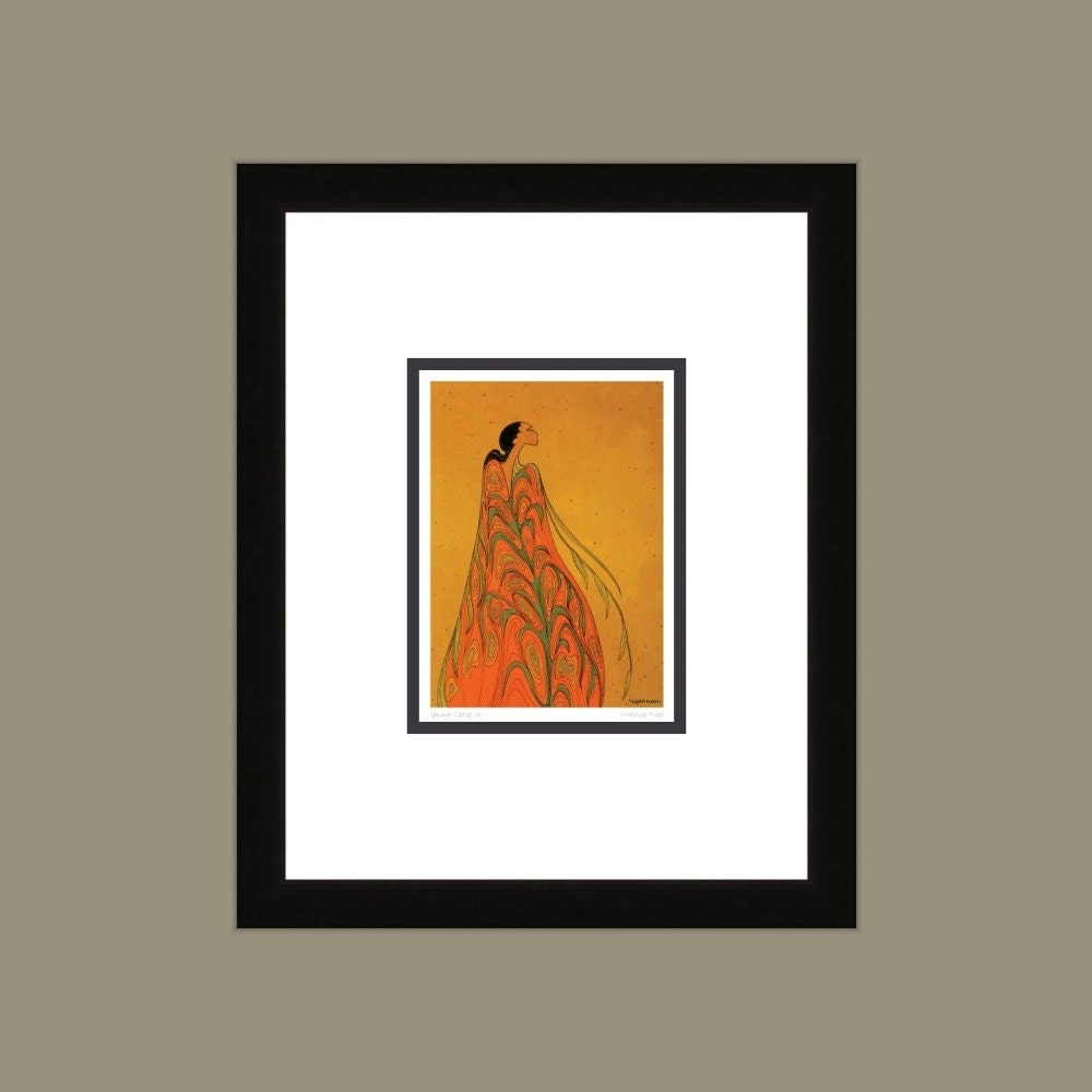 L'Arrivée du Printemps par Maxine Noel, estampe d'art autochtone, Premières Nations, Autochtones d'Amérique, art encadré