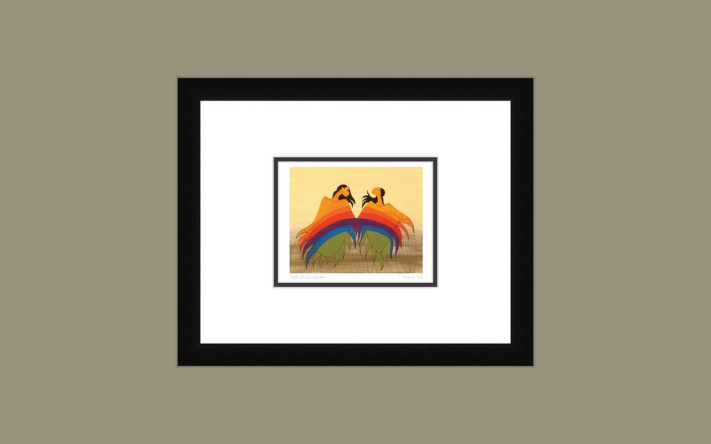 People of the Rainbow by Maxine Noel, Indigenous Art Print, First Nations, Native Americans, Framed Art Card