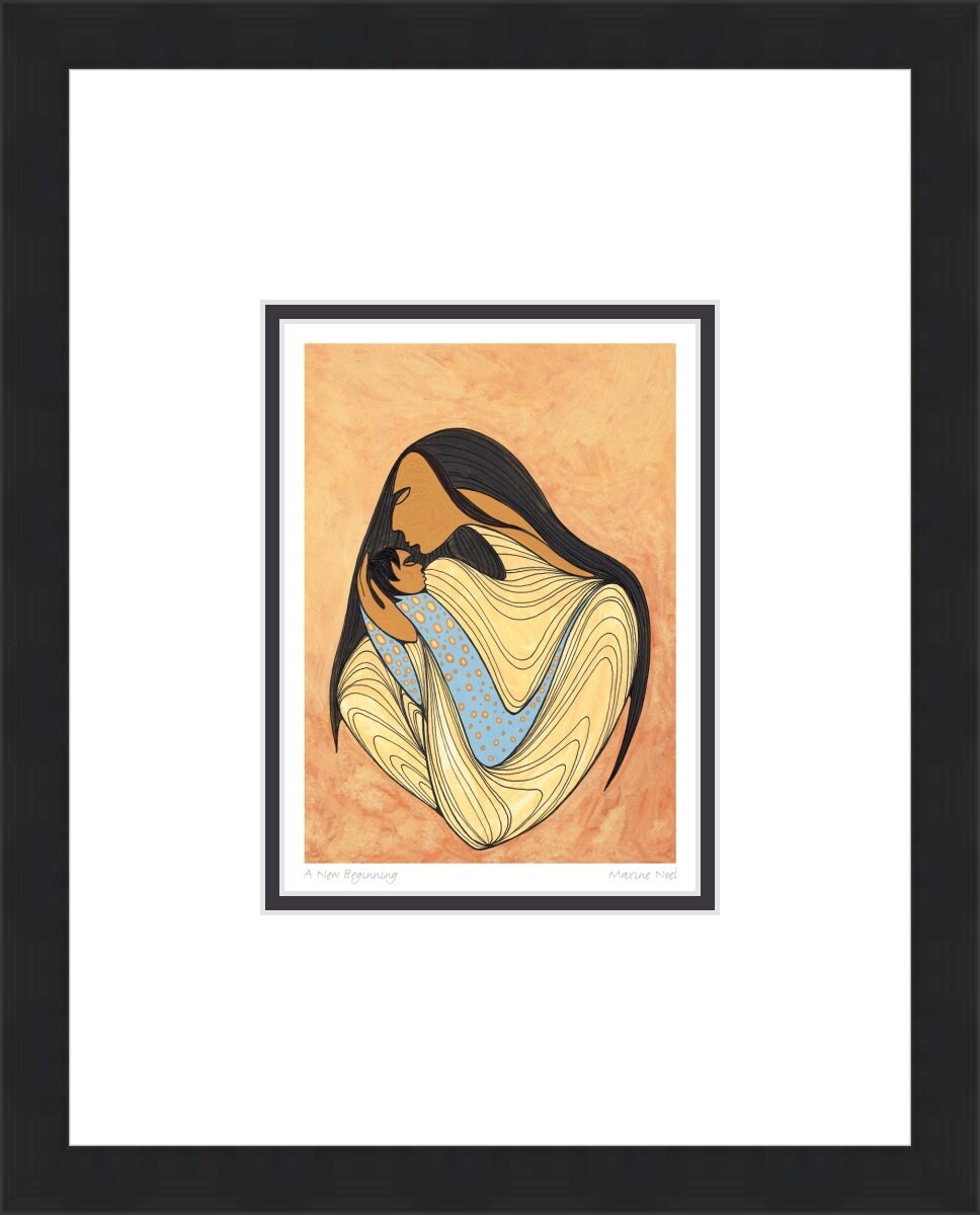 A New Beginning by Maxine Noel, Indigenous Art Print, First Nations, Native Americans, Framed Art Card