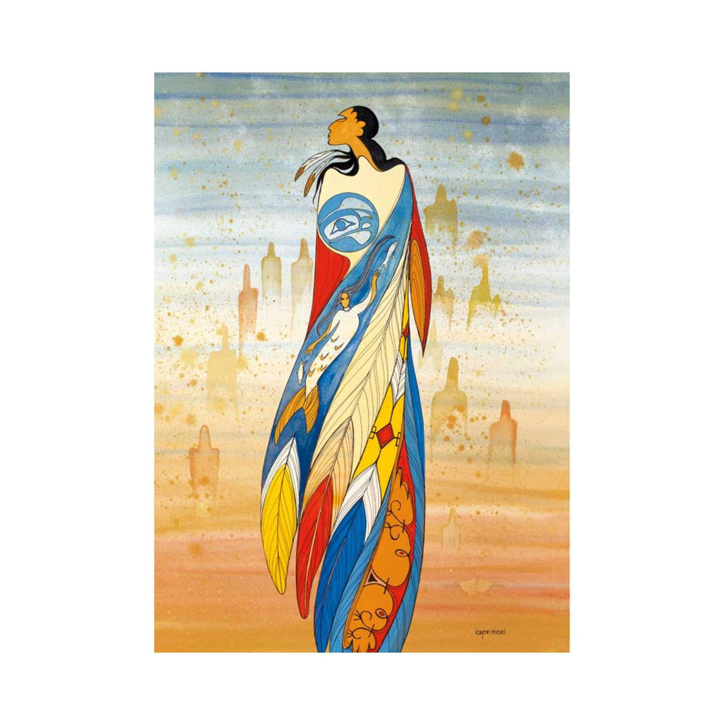 Pas oublié par Maxine Noel, impression d'art autochtone, Premières Nations, Amérindiens, carte d'art encadrée