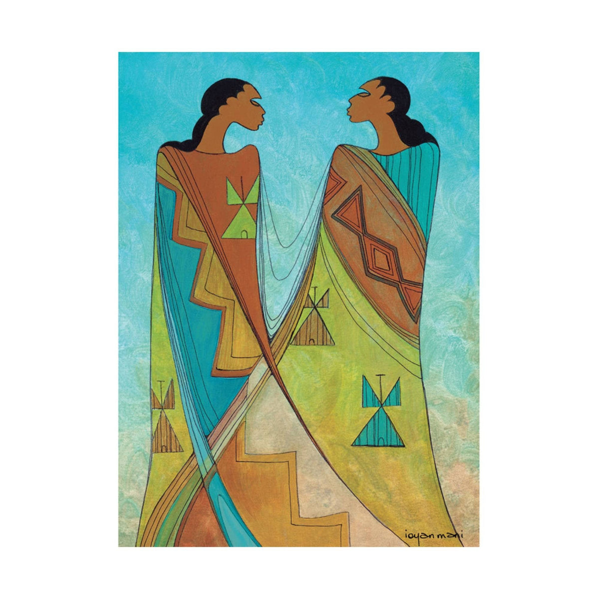 Friends par Maxine Noel, impression d'art autochtone, Premières Nations, Autochtones, carte d'art encadrée
